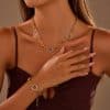 European And American Fashion Gold And Silver Color Matching Stainless Steel Necklace Bracelet High Sense Titanium Steel No Fading