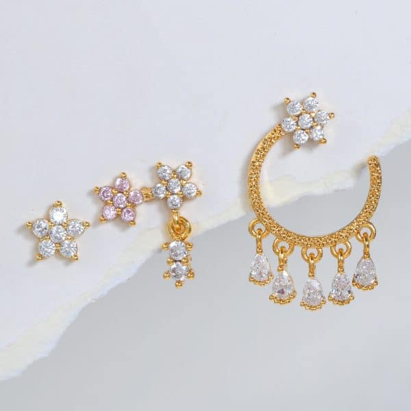 Trendy Earrings Set Zircon Temperament
