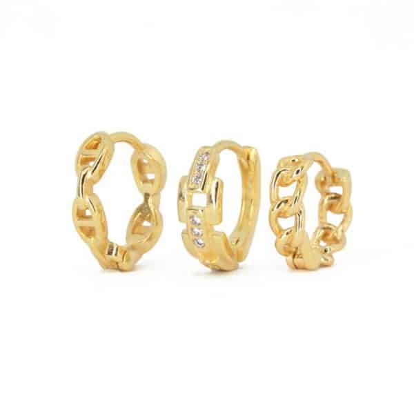 INS Wind Chain Diamond Earring Set