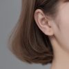 S999 Pure Silver Stud Earrings 4 Pairs Set Of Double-ended