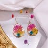 Drop-shaped Natural Dried Flower Earrings Ins
