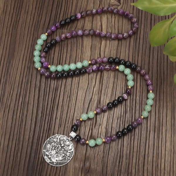 Dongling Long Yoga Lotus Pendant Necklace