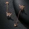 Butterfly Copper Micro Set Zircon Tassel Ear Line Femininity Senior Sense Long Tassel Face Thin Delicate Earrings