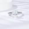 7 9mm Long Pillow Shape Full Moissanite Silver Plating 18K Ring