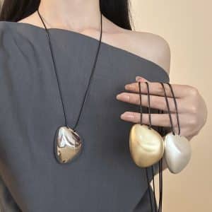 Irregular Brushed Pendant Necklace Simple Fashion Frosted Geometric