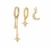 Star Moon Asymmetric Three-piece Earrings Set Pack