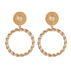 Personality Exaggerated Earrings Retro Temperament Twisted Round Circle Earrings