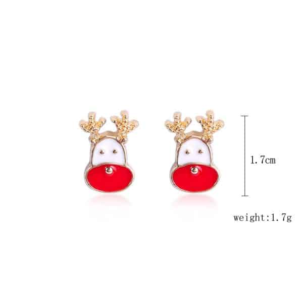 Christmas Stud Earrings Diamond Snowflake Set