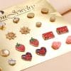 Strawberry Car Love Earrings 12 Pairs Set