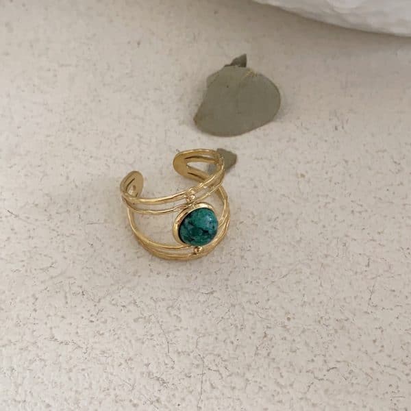 Titanium Steel Not Easy To Fade Natural Stone Graceful Personality Niche Open Ring