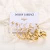 Retro Simple Temperament Ladies Plain Silver Simple Earring Set