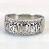 Three-row Combination Geometric Round Four-claw Inlaid Ring