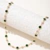 Green Zircon Retro Diamonds Short Clavicle Chain
