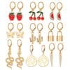 Fashion Fruit Earring Set 9 Piece Set