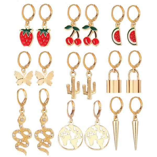 Fashion Fruit Earring Set 9 Piece Set
