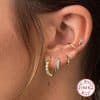 Women's Sterling Silver Stacked Earrings Set