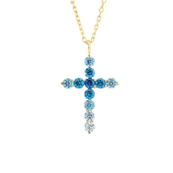 Hot Sale S925 Sterling Silver Necklace Women's High-grade Blue Zircon
