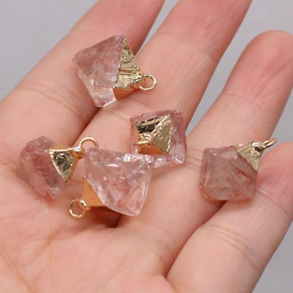 Natural Stone Semi-precious Stone Square Pyramid Crystal Pendant