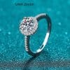 925 Silver Edge Micro-inlaid Ring Moissanite Ring