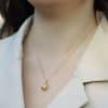 Brushed Calabash Pendent Necklace S925 Silver Plating 10k Gold