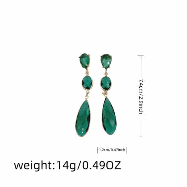Drop-shaped Crystal Glass Jewelry Long Earrings