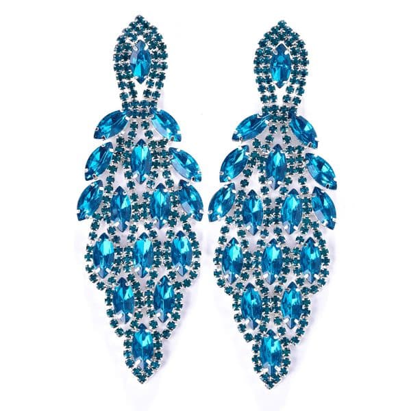 Colorful Crystals Water Drop Earrings Exaggerated Shiny
