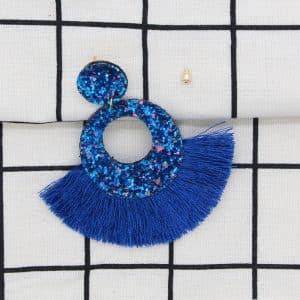 Bosnian Style Cotton Tassel Drop Earrings