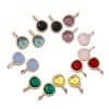 Color Stone Crystal Triangle Eight Color Stone Earrings Copper Micro Inlay