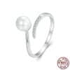 Elegant Shell Pearls Ring S925 Sterling Silver Opening Adjustable