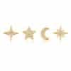 Flower Diamond-encrusted Overlay Wear Stacked Earrings Set Studs Ear Clips