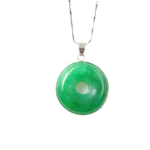 Emerald Round Jade Pendant Pendant Gold Inlaid With Jade Safety Buckle