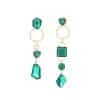 Asymmetric Long Drop-shaped Rhinestone Earrings