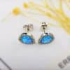 Drop Shape Blue Opal Opal Stud Earrings Cute Girl Drop-shaped Earrings