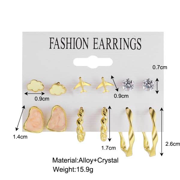 Aircraft Baiyun Earring Set 6-piece Creative