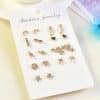Fashion Simple Alloy Diamond Earring Set