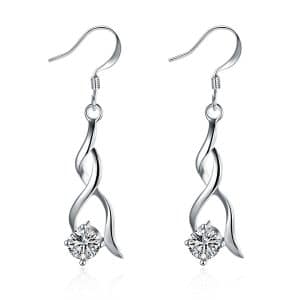 Crystal Spiral Drop Earrings