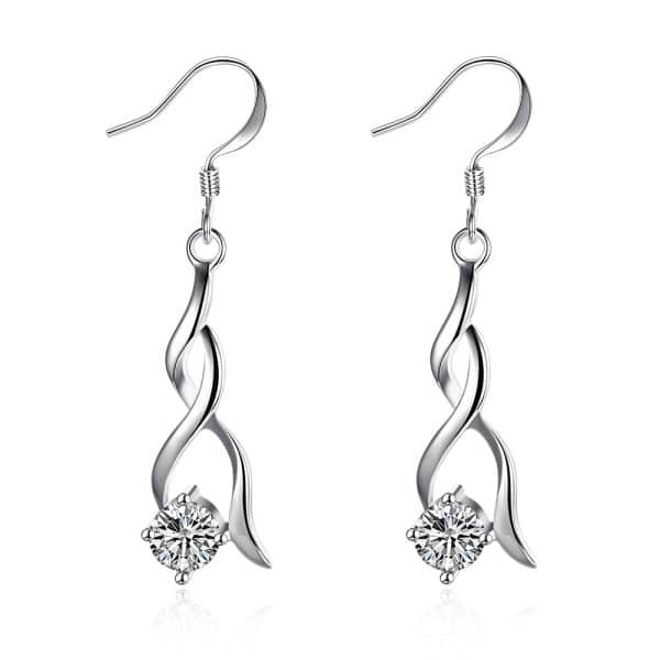 Crystal Spiral Drop Earrings