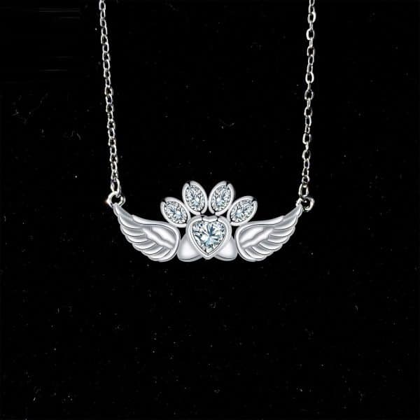 Fashion Personality Heart-shaped Pendant Ornaments Cute Dog's Paw All-match Women's Necklace