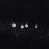 White Diamond Set Small Love Earrings