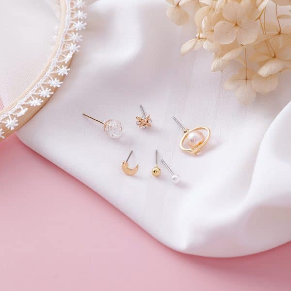 Mini earrings set compact earrings girl sweet wild earrings