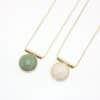 European and American style jewelry, snake leather chain, long green stone, white stone round inlaid necklace