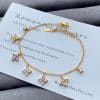 Summer Dopamine Zircon Four-leaf Clover Bracelet Female Korean Style Light Luxury High-grade Sentong Qin Net Red Student Flower Bracelet