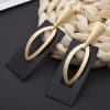 Vintage Geometric Frosty Metal Drop Earrings