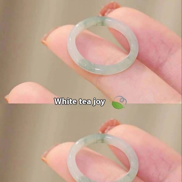 White Tea Qinghuan Colored Glaze Ring