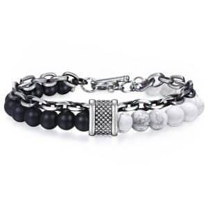 Frosted stone volcanic stone string