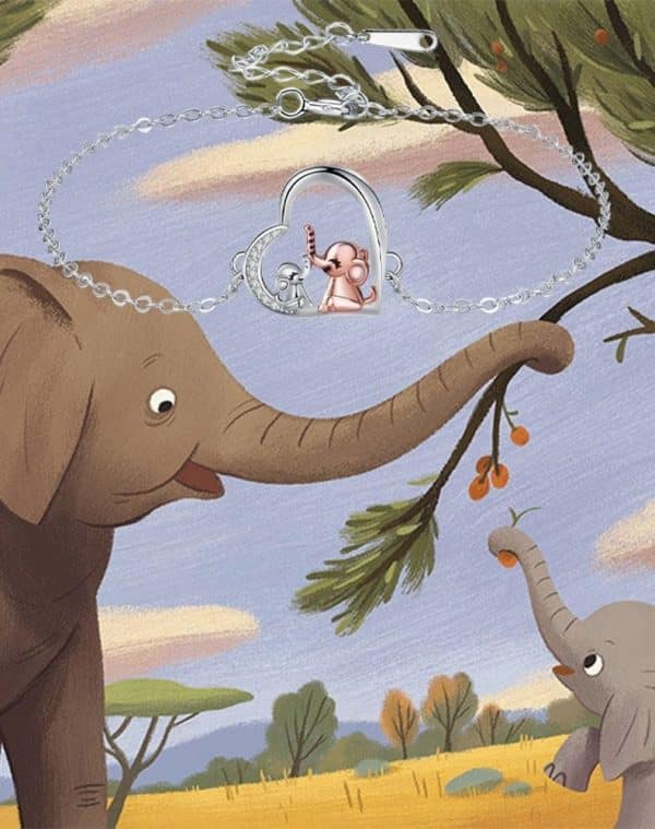 Heart-shaped Pendant Bracelet Cute Elephant Mother Bracelet Female Gift
