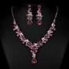 Western Wedding Photography Wedding Bride Necklace Earrings Simple Two Piece Suite Imported Transparent Diamond Jewelry