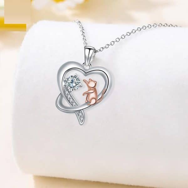 Cat Necklace Ear Stud Women's Jewelry Set
