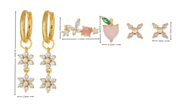 Women's Fruit Ear Studs Six-piece Set