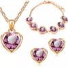 Peach Heart Jewelry Set